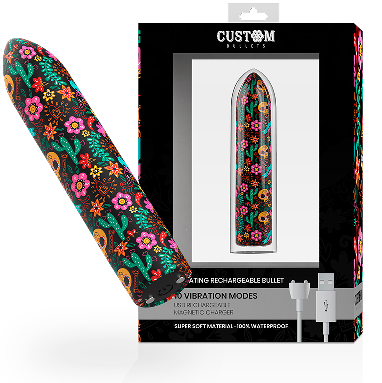 CUSTOM BULLETS - FLORAL RECHARGEABLE BULLET 10 INTENSITIES