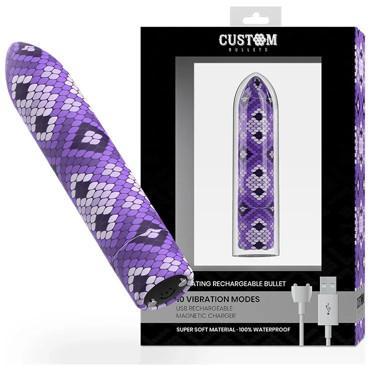 Custom Bullets Snake Purple Bullet – 10V Mini-Vibrator, wiederaufladbar - Vanelion Paradise