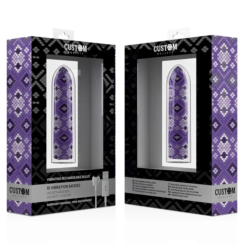 Custom Bullets Snake Purple Bullet – 10V Mini-Vibrator, wiederaufladbar - Vanelion Paradise