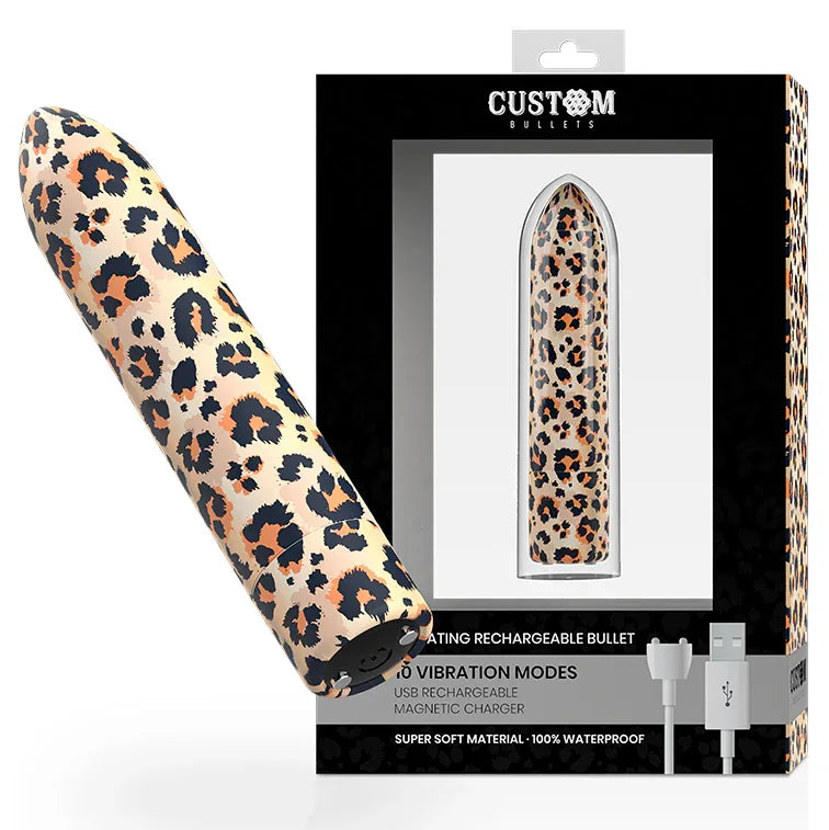 CUSTOM BULLETS Leopard Mini Bullet Vibrator 10 Stufen USB - Vanelion Paradise
