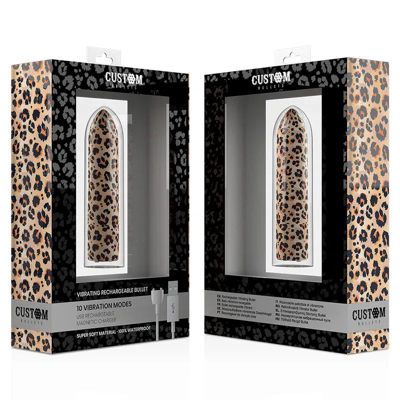 CUSTOM BULLETS Leopard Mini Bullet Vibrator 10 Stufen USB - Vanelion Paradise