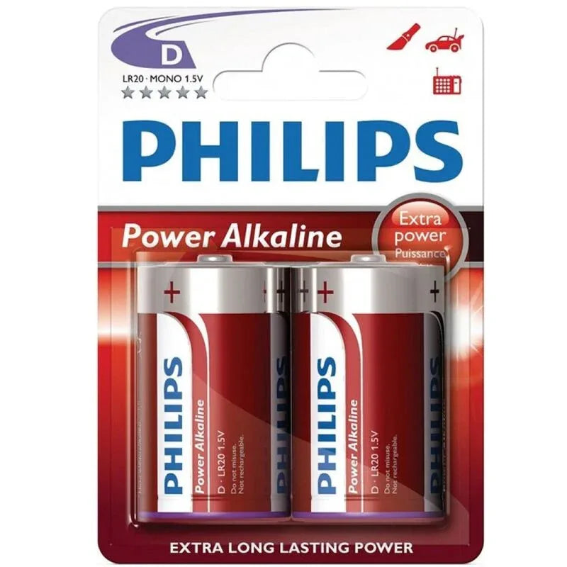 PHILIPS - POWER ALKALINE PILA D LR20 BLISTER * 2 - Vanelion Paradise