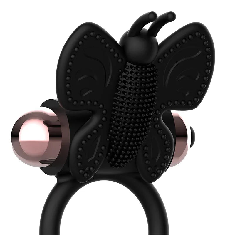 COQUETTE CHIC DESIRE - COCKRING SCHMETTERLING MIT VIBRATOR SCHWARZ/ GOLD - Vanelion Paradise