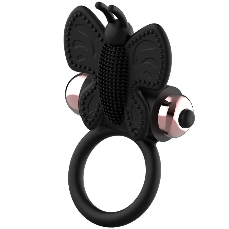 COQUETTE CHIC DESIRE - COCKRING SCHMETTERLING MIT VIBRATOR SCHWARZ/ GOLD - Vanelion Paradise