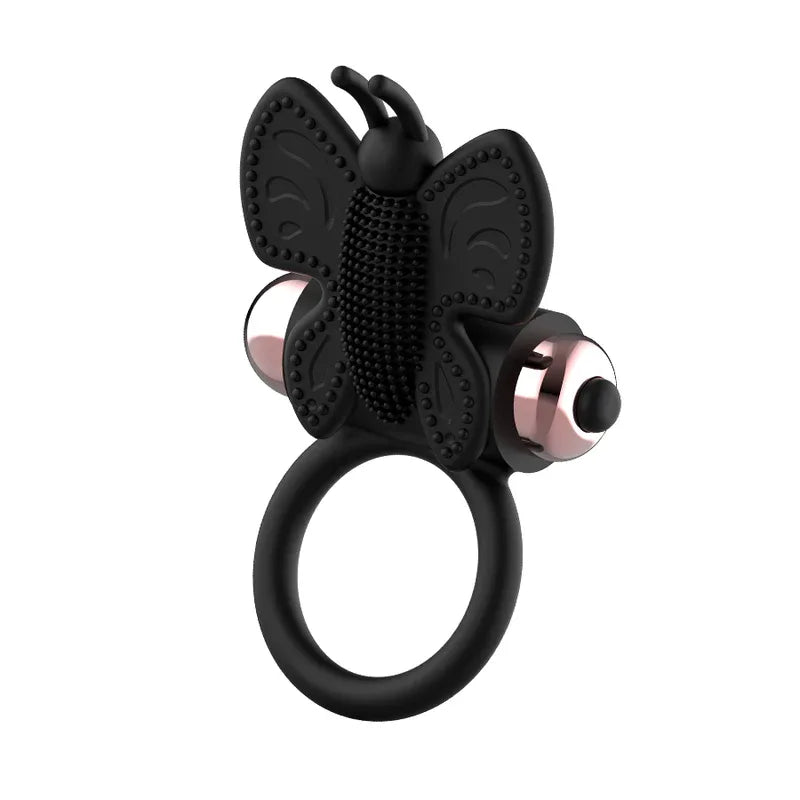 COQUETTE CHIC DESIRE - COCKRING SCHMETTERLING MIT VIBRATOR SCHWARZ/ GOLD - Vanelion Paradise