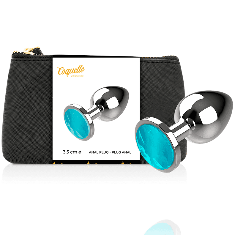 COQUETTE TOYS - ANALPLUG METALLBLAU FARBE GRÖSSE M 3,5 X 8CM - Vanelion Paradise
