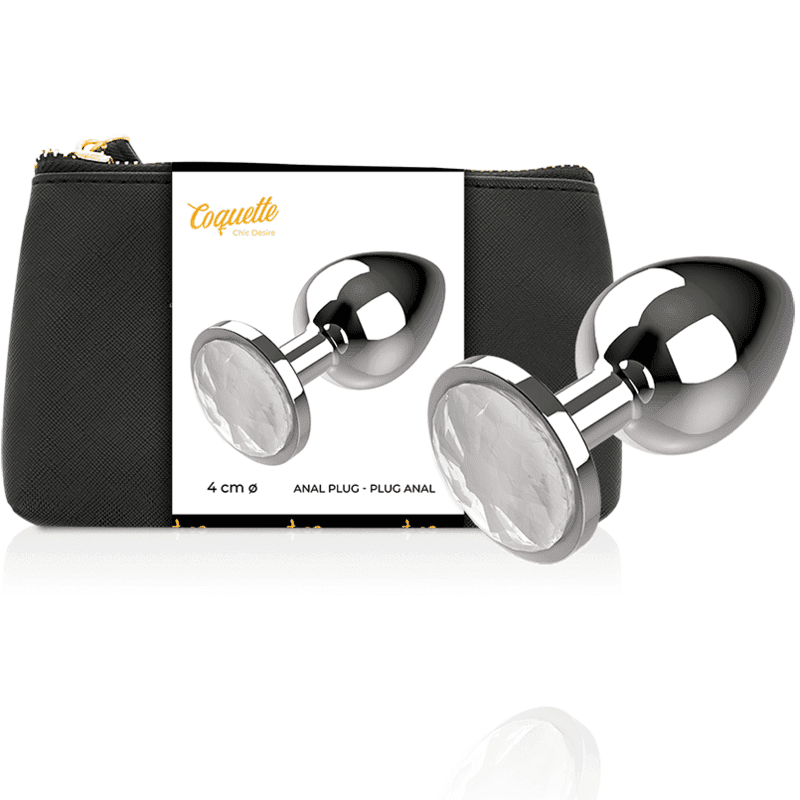 COQUETTE CHIC DESIRE - ANALPLUG METALL WEISS FARBE GRÖSSE L 4 X 9 CM - Vanelion Paradise