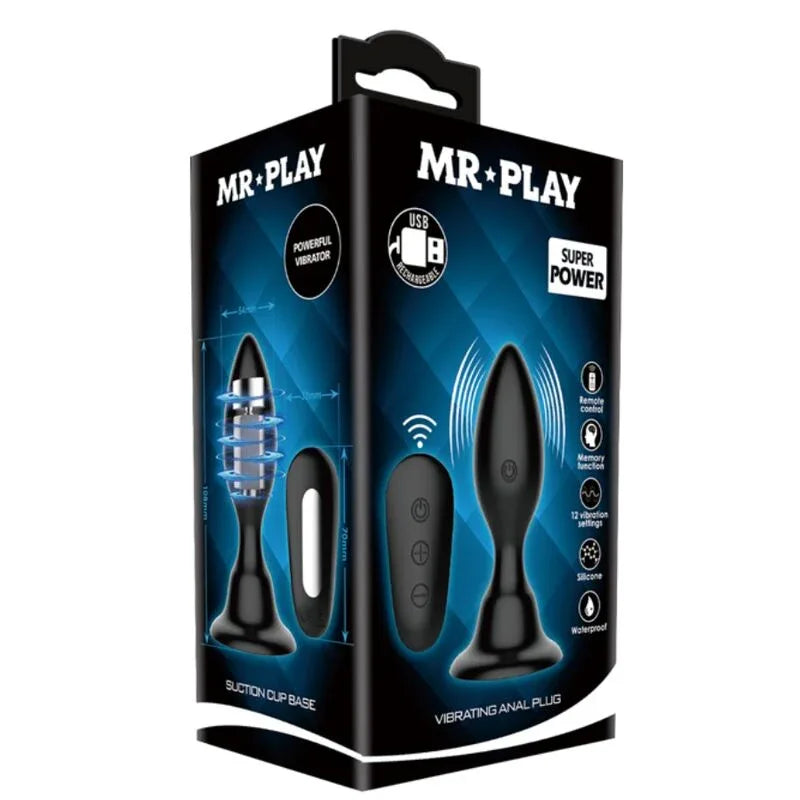 MR PLAY - ANALSTECKER MIT VIBRATION, SCHWARZE FERNBEDIENUNG - Vanelion Paradise
