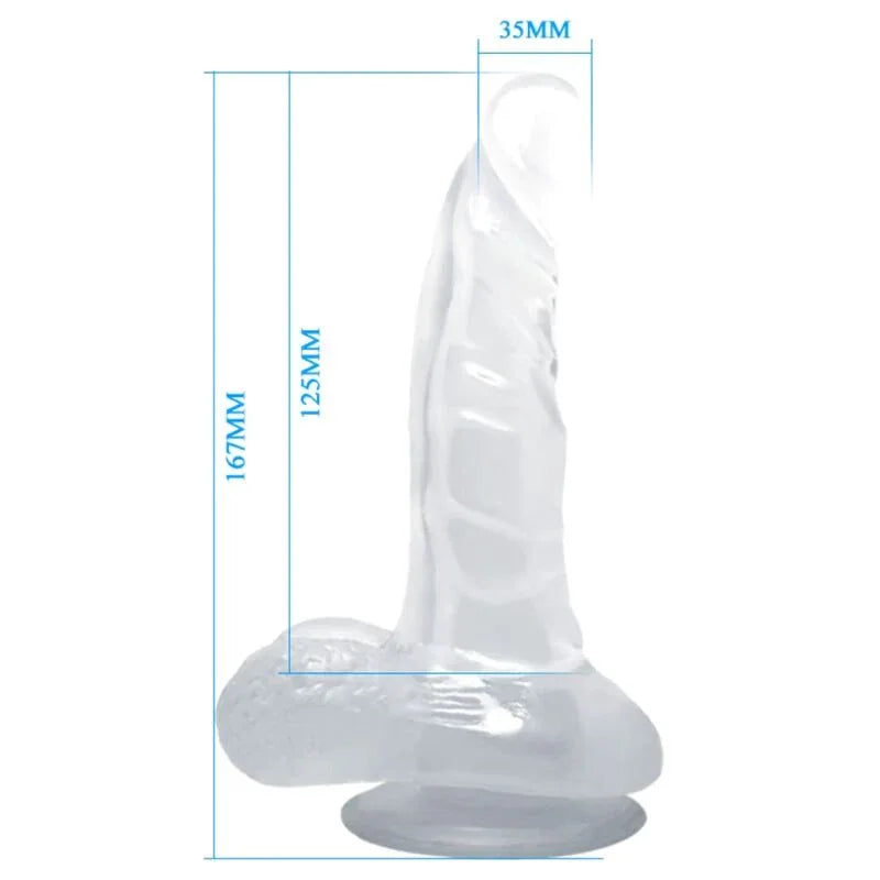 BAILE - REALISTISCHER DILDO MIT SAUGNAPF UND HODEN 16.7 CM TRANSPARENT - Vanelion Paradise