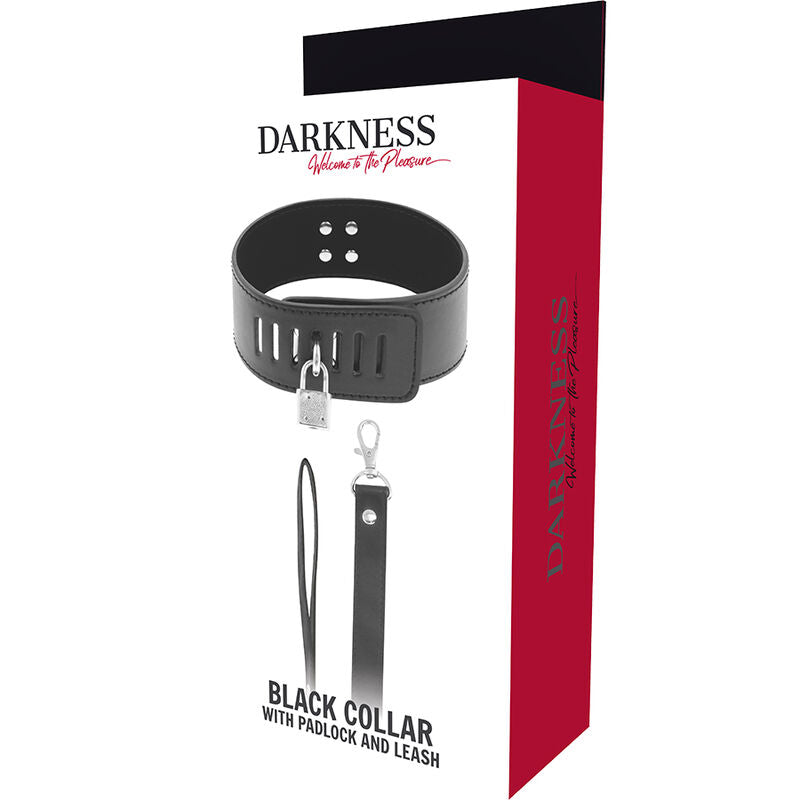 DARKNESS - BDSM-HALSBAND MIT SCHWARZEM SCHLOSS