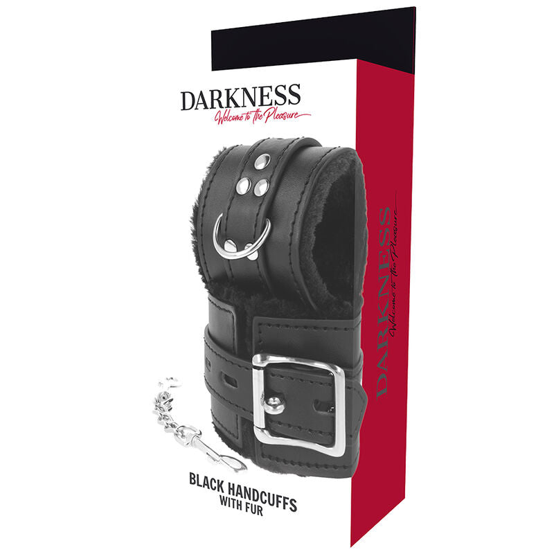 DARKNESS - SCHWARZ GEFÜTTERTE BDSM-HANDSCHELLEN