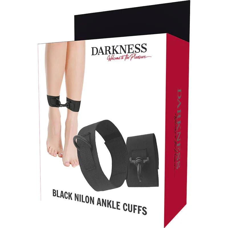 DARKNESS - KNÖCHELMANSCHETTEN AUS SCHWARZEM NYLON - Vanelion Paradise