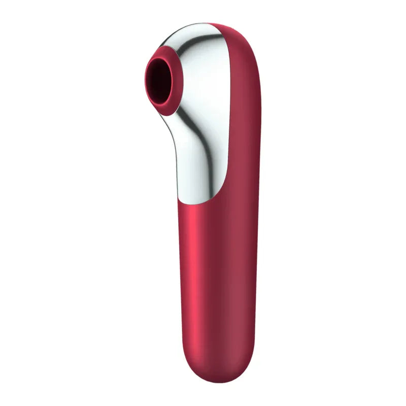 SATISFYER - DUAL LOVE VIBRATOR UND SAUGER MIT PULSIERTER LUFT ROT - Vanelion Paradise