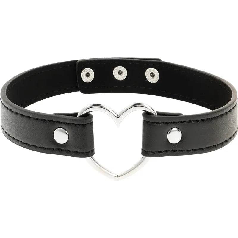 COQUETTE CHIC DESIRE - VEGANES LEDER-HALSKETTE-HERZ-ACCESSOIRE - Vanelion Paradise