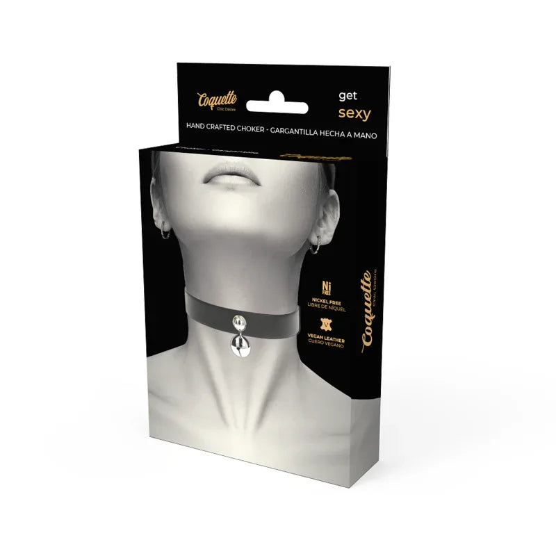 COQUETTE CHIC DESIRE - HALSKETTE AUS VEGANEM LEDER FÜR DAMEN RASSEL-ZUBEHÖR - Vanelion Paradise