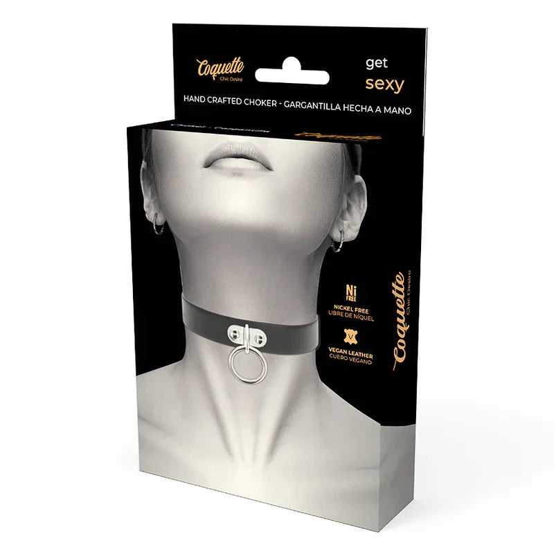 COQUETTE CHIC DESIRE - HALSKETTE AUS VEGANEM LEDER FETISCH-ACCESSOIRE - Vanelion Paradise