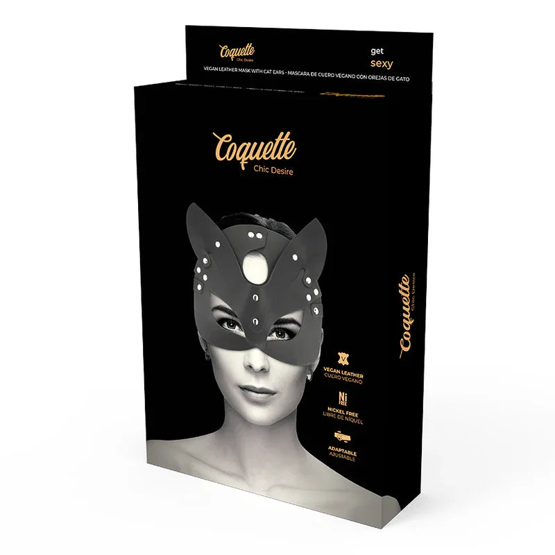 COQUETTE CHIC DESIRE - VEGANE LEDERMASKE MIT KATZENOHREN - Vanelion Paradise