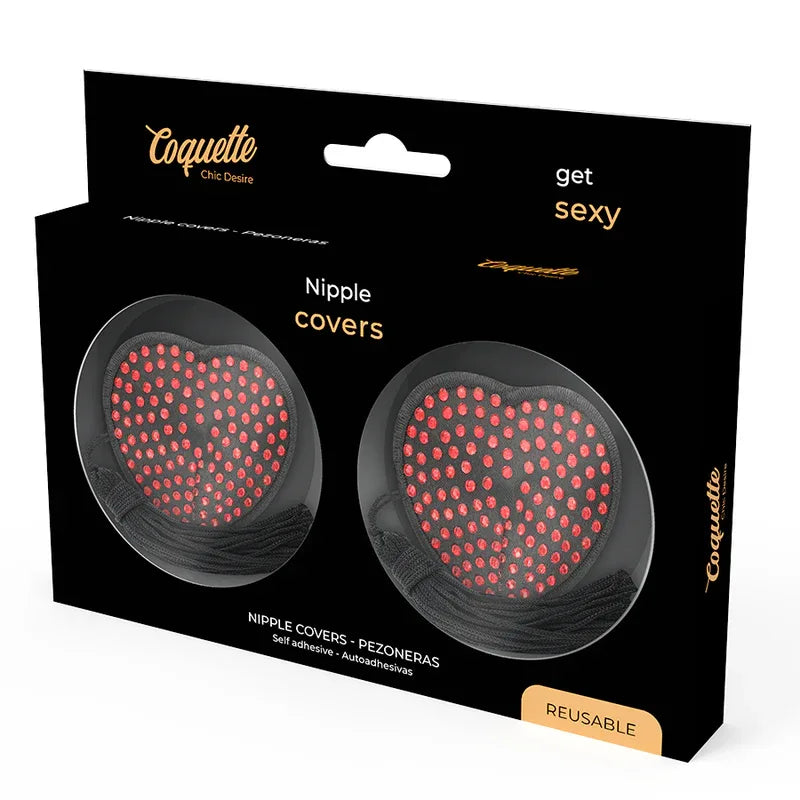 COQUETTE CHIC DESIRE - ROT/SCHWARZE NIPPELABDECKUNGEN - Vanelion Paradise