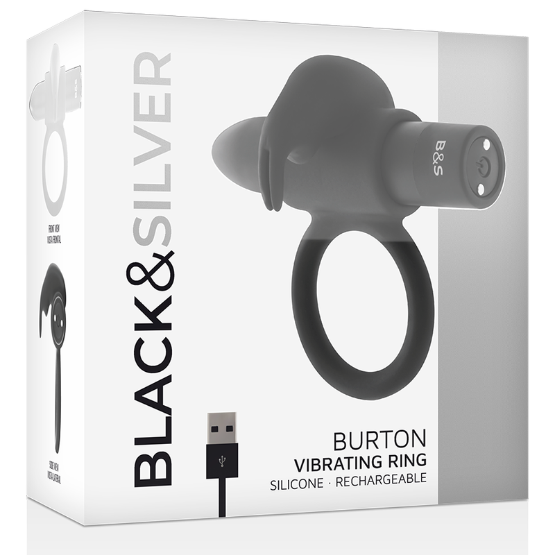 BLACK&SILVER - BURTON RING 10 VIBRATIONSMODI SCHWARZ