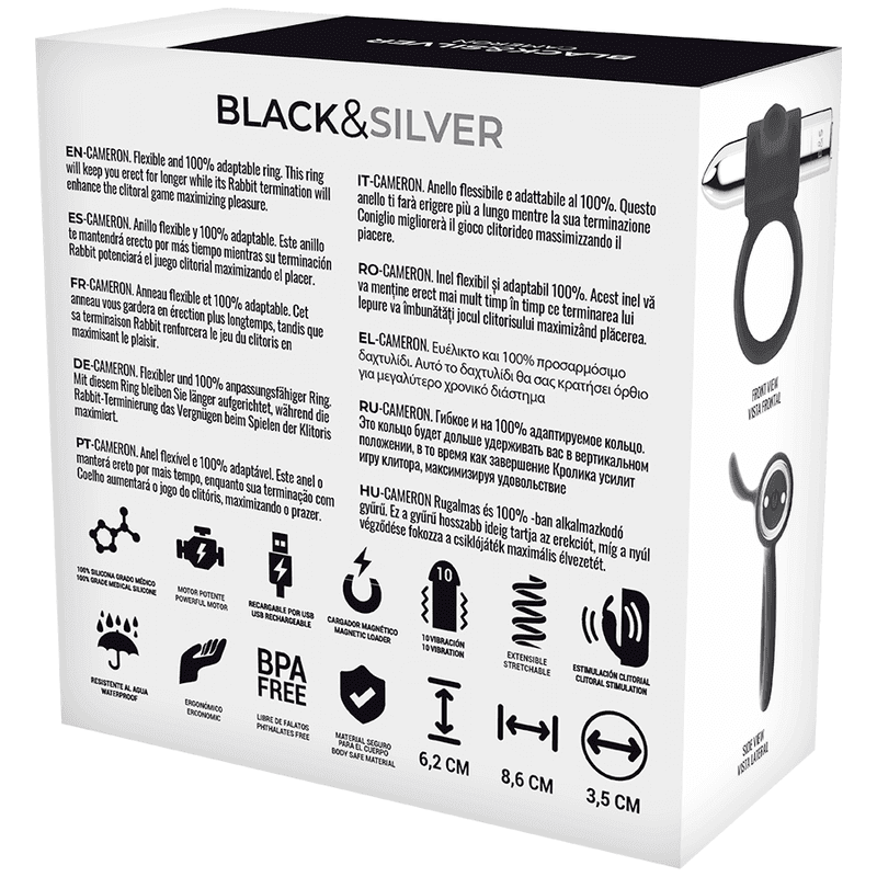 BLACK&SILVER - CAMERON WIEDERAUFLADBARER RING SILBER - Vanelion Paradise