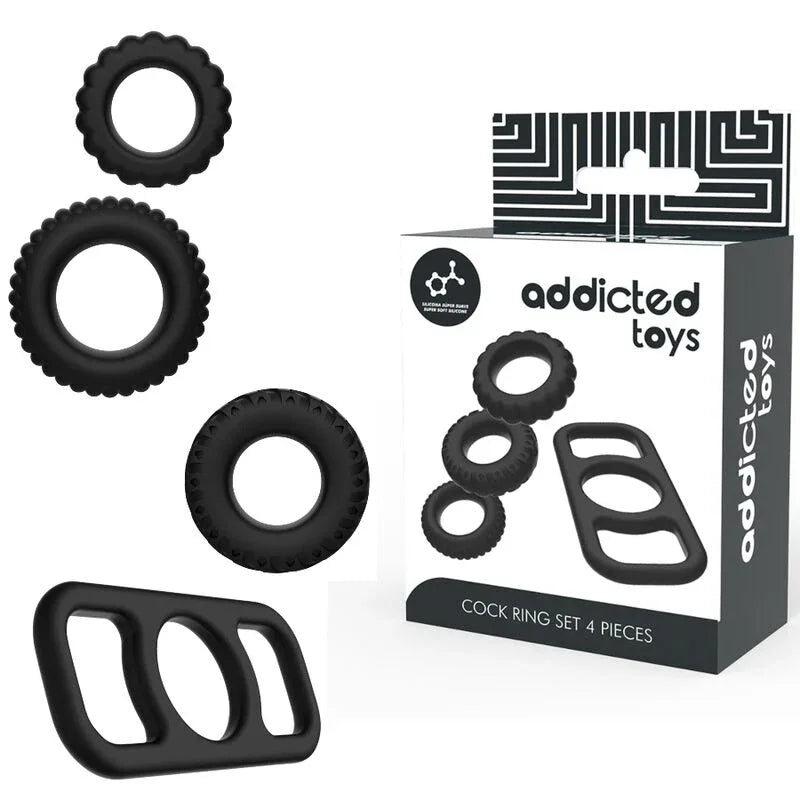ADDICTED TOYS - COCK RING SET 4 STÜCK - Vanelion Paradise