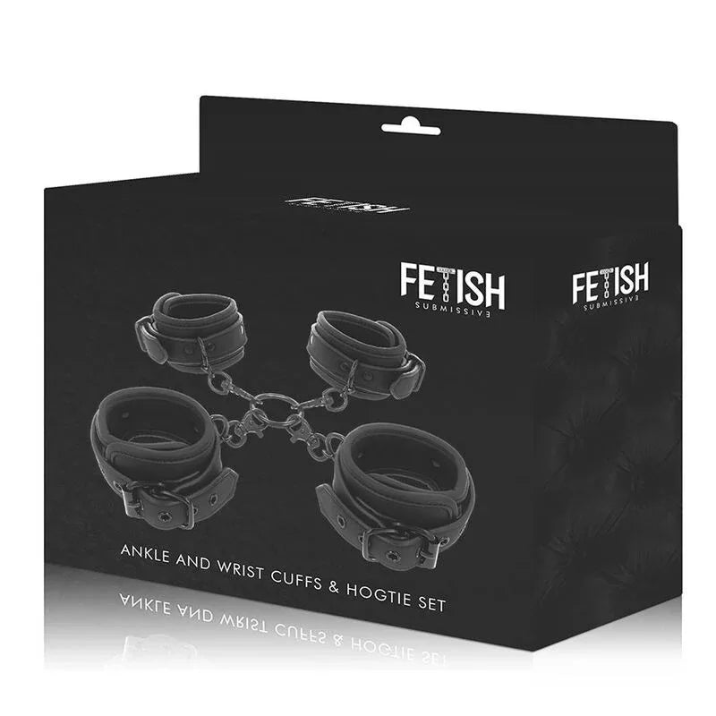 FETISH SUBMISSIVE - HAND- UND KNÖCHEL-HANDSCHELLEN-SET MIT NEOPREN-FUTTER - Vanelion Paradise
