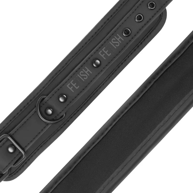 FETISH SUBMISSIVE Halsband & Handschellen – veganes Leder, Neopren, nickelfrei - Vanelion Paradise
