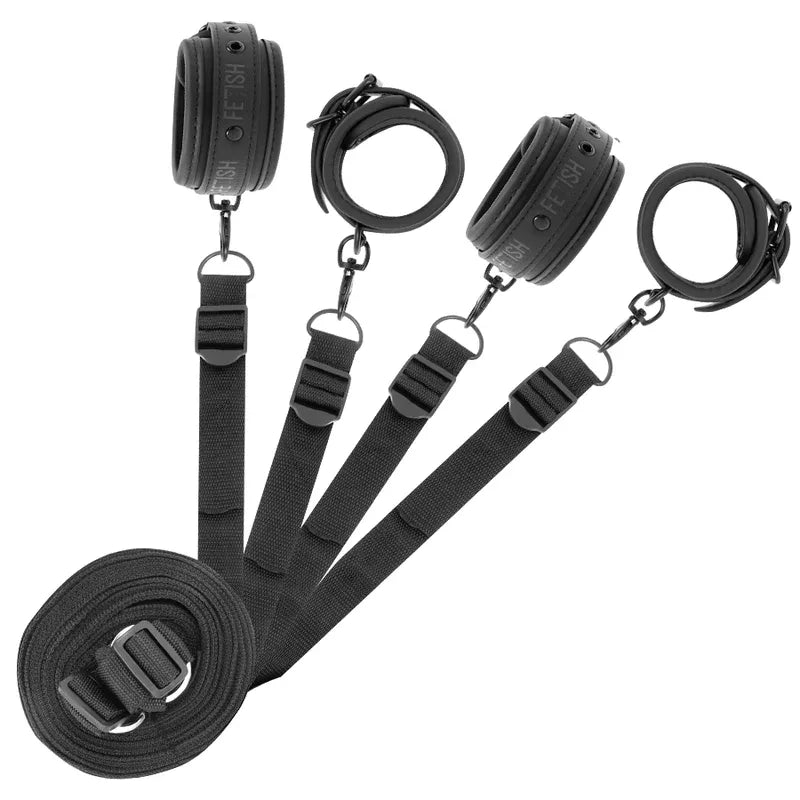 FETISH SUBMISSIVE - SET AUS HANDSCHELLEN UND KRAWATTEN MIT NEOPREN-FUTTER - Vanelion Paradise