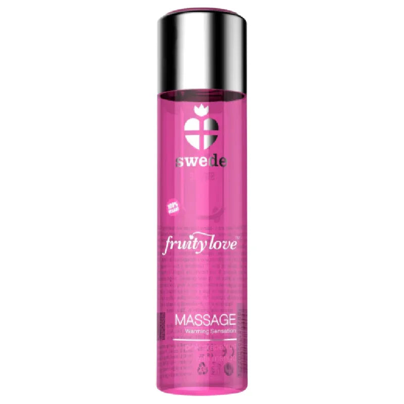 SWEDE - FRUITY LOVE MASSAGEÖL MIT WÄRMENDEM EFFEKT ROSA HIMBEERE UND RHABARBER 120 ML - Vanelion Paradise