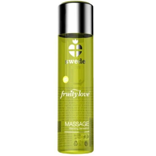 SWEDE - FRUITY LOVE MASSAGEÖL MIT WÄRMENDEM EFFEKT, VANILLE UND GOLDBIRNE 60 ML.