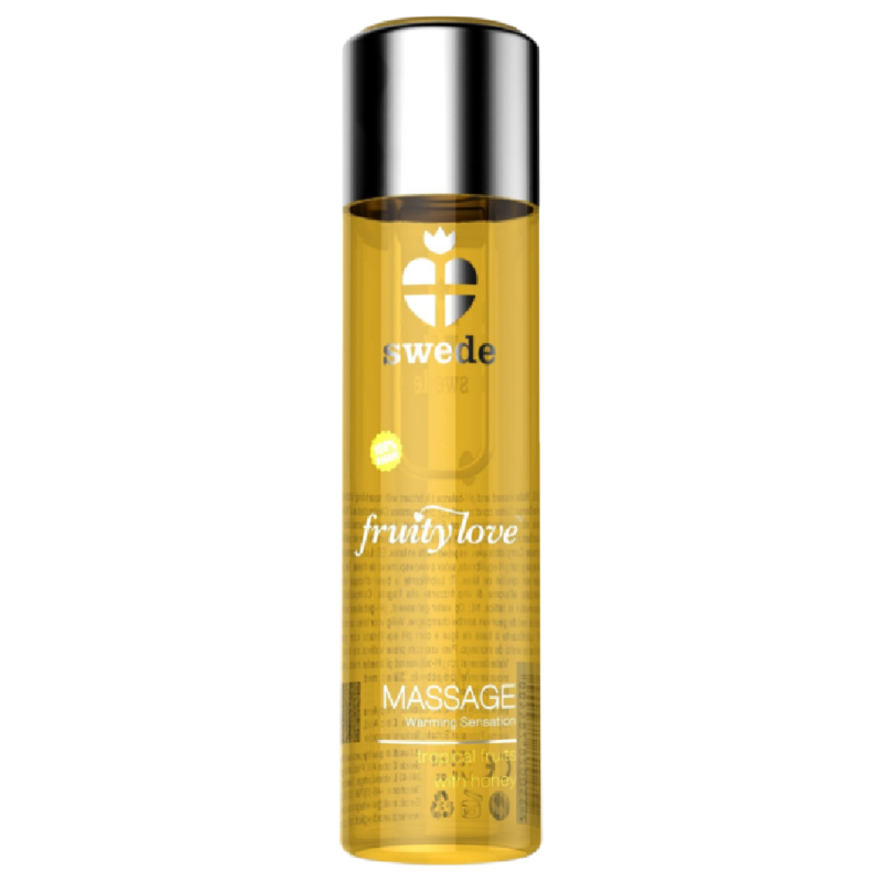 SWEDE - FRUITY LOVE MASSAGEÖL MIT WÄRMENDEM EFFEKT TROPISCHES FRUCHTIGES MIT HONIG 120 ML.