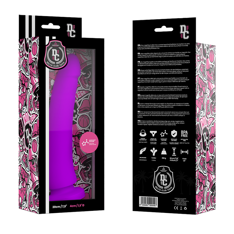 DELTA CLUB - TOYS LILA DILDO MEDIZINISCHES SILIKON 20 CM -O- 4 CM