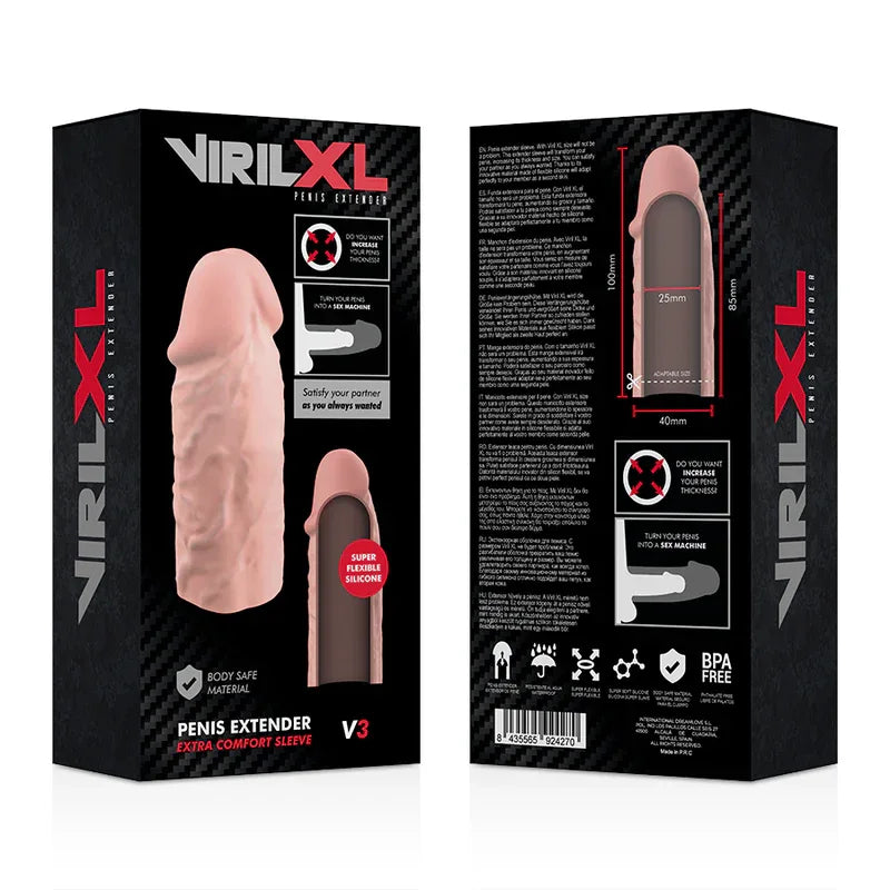 VIRILXL - NATÜRLICHE PENISVERLÄNGERUNG AUS FLÜSSIGEM SILIKON V3 - Vanelion Paradise