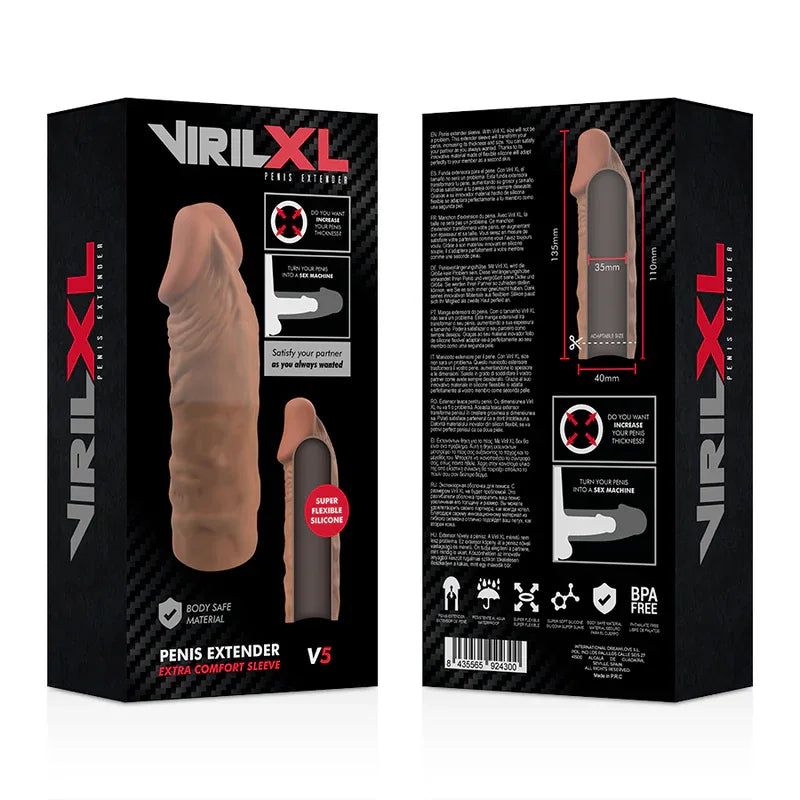 VIRILXL - FLÜSSIGE SILIKON V5 BRAUNE PENISVERLÄNGERUNG - Vanelion Paradise