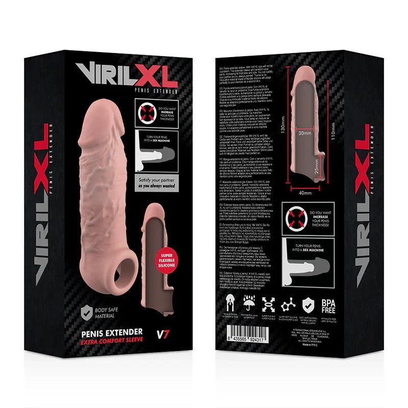 VIRILXL - NATÜRLICHE PENISVERLÄNGERUNG AUS FLÜSSIGEM SILIKON V7 - Vanelion Paradise