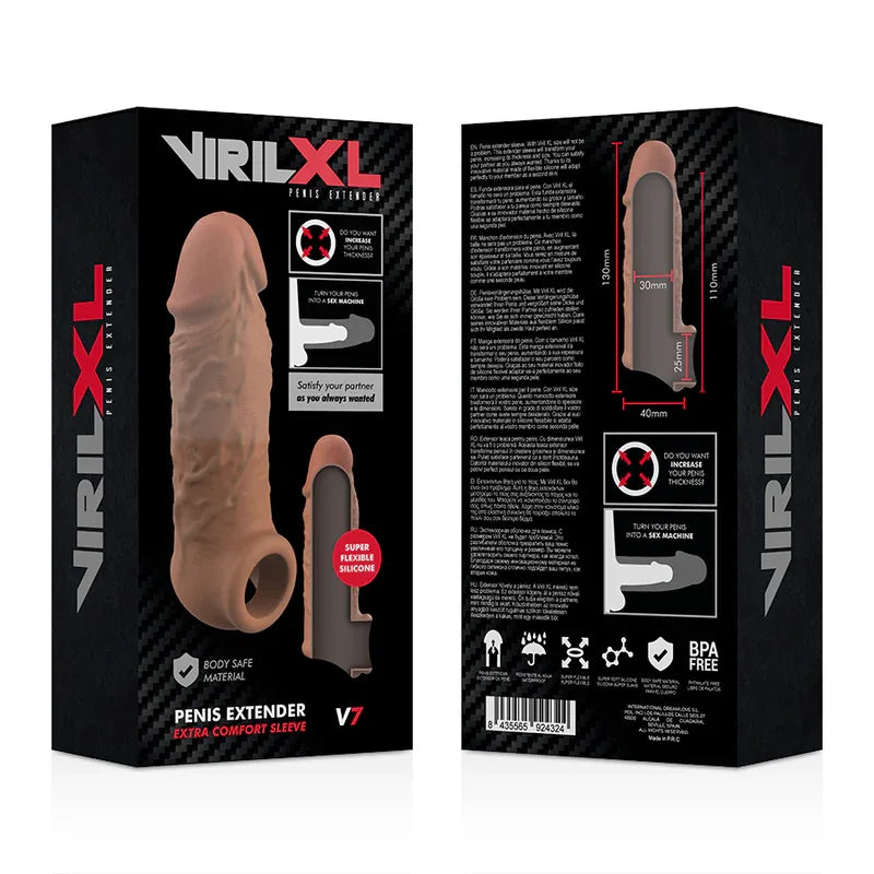 VIRILXL - FLÜSSIGE SILIKON V7 BRAUNE PENISVERLÄNGERUNG - Vanelion Paradise