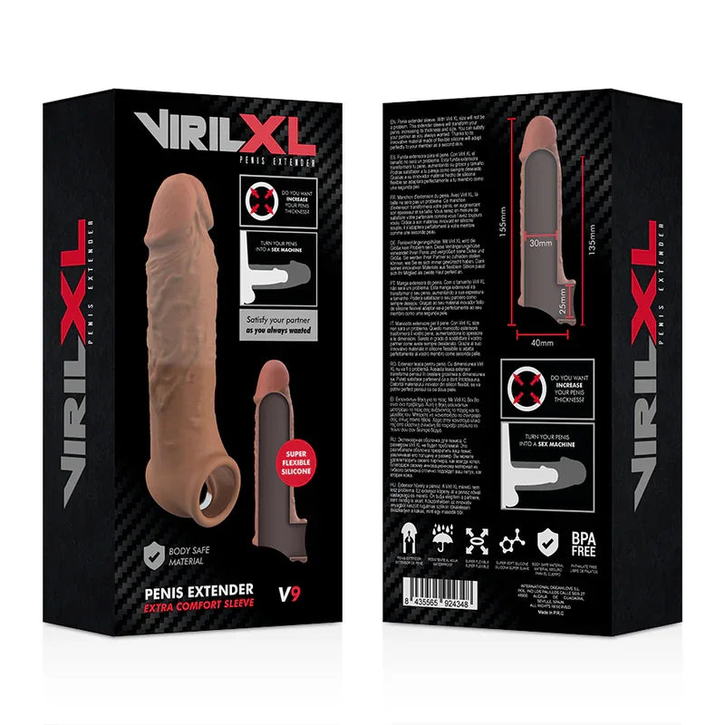 VIRILXL - FLÜSSIGE SILIKON V9 BRAUNE PENISVERLÄNGERUNG - Vanelion Paradise