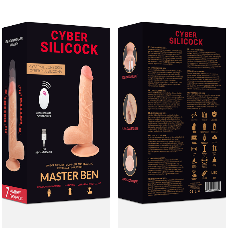 CYBER SILICOCK - FERNBEDIENUNG REALISTISCH MASTER BEN 23.88 CM -O- 4.3 CM