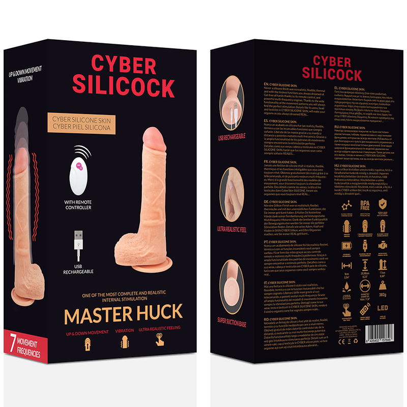 CYBER SILICOCK - FERNBEDIENUNG REALISTISCH MASTER HUCK 20.9 CM -O- 4 CM