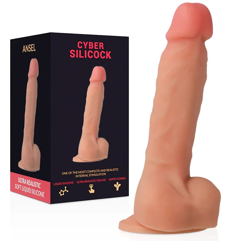 CYBER SILICOCK - ANSEL ULTRA REALISTISCHES. WEICHES FLÜSSIGE SILIKON 15.5 CM -O- 2.9 CM - Vanelion Paradise