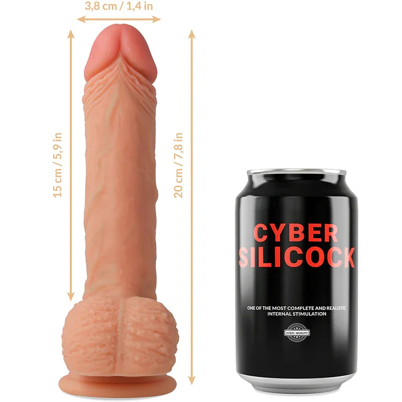 CYBER SILICOCK - STRAP-ON FREEMAN FLÜSSIGE SILIKON MIT 3 RINGEN GRATIS 20 CM -O- 3.8 CM - Vanelion Paradise