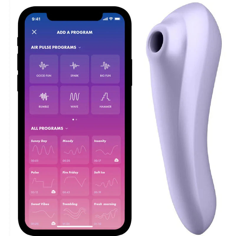 SATISFYER - DUAL PLEASURE AIR PULSE VIBRATOR MAUVE - Vanelion Paradise