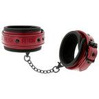 FETISH SUBMISSIVE DARK ROOM - KNÖCHELHANDSCHELLEN AUS VEGANEM LEDER MIT NEOPRENFUTTER - Vanelion Paradise