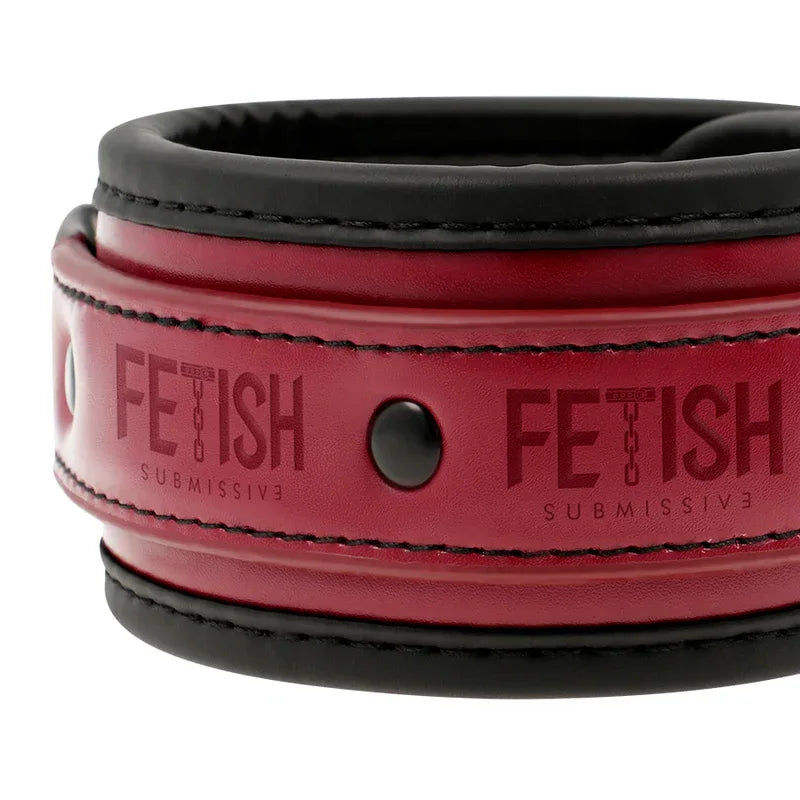 FETISH SUBMISSIVE DARK ROOM - KNÖCHELHANDSCHELLEN AUS VEGANEM LEDER MIT NEOPRENFUTTER - Vanelion Paradise