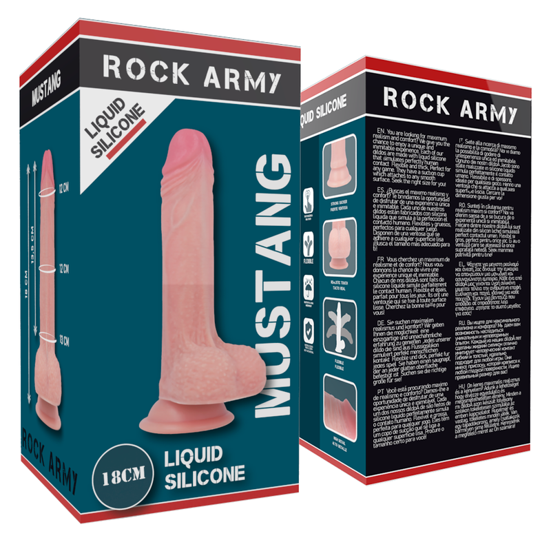 ROCKARMY - HARNESS + FLÜSSIGSILIKON PREMIUM MUSTANG REALISTISCH 18 CM -O- 4.14 CM