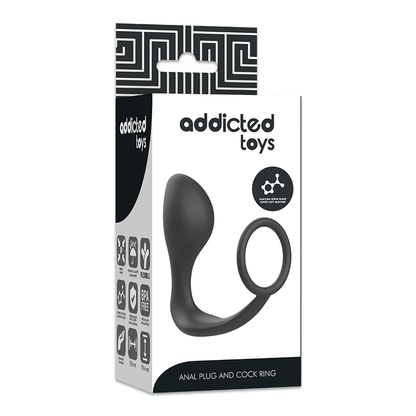 ADDICTED TOYS - ANALPLUG MIT SCHWARZEM SILIKONRING