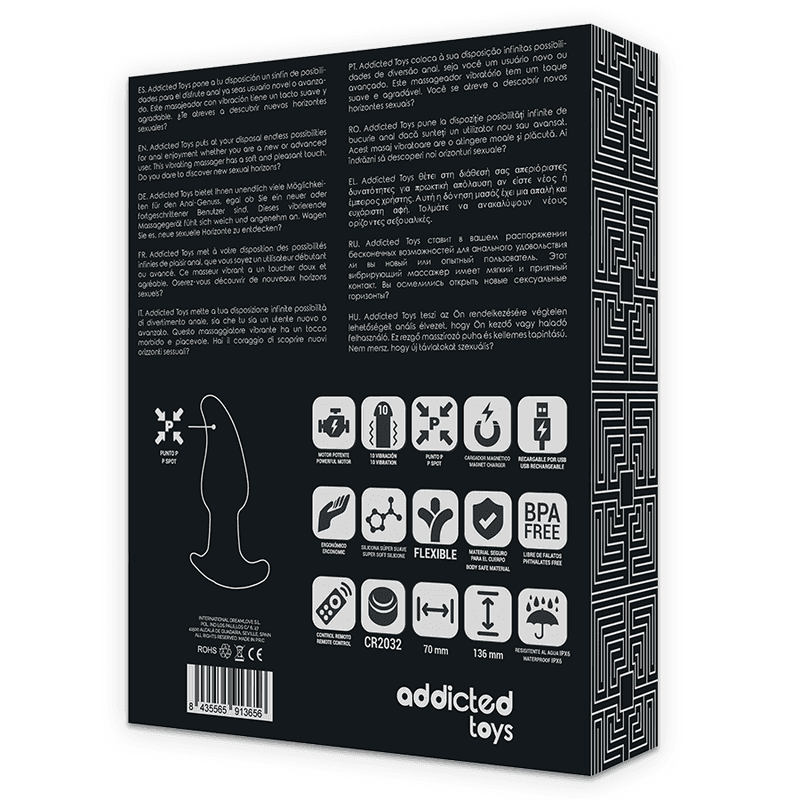 ADDICTED TOYS - FERNBEDIENUNGSSTECKER ANAL P-SPOT SCHWARZ SPITZE - Vanelion Paradise