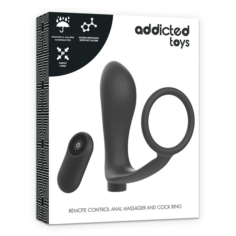 ADDICTED TOYS - PENISRING MIT FERNBEDIENUNG ANALPLUG SCHWARZ WIEDERAUFLADBAR - Vanelion Paradise