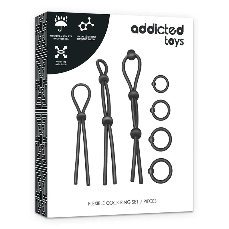 ADDICTED TOYS - FLEXIBLES SILIKON-COCKRING-SET 7-TEILIG - Vanelion Paradise